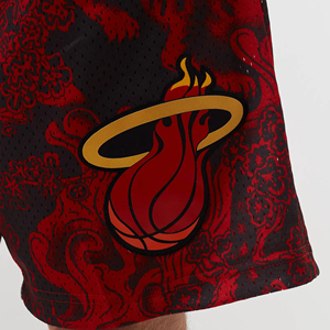 Pantalones Cortos de Baloncesto Rojos de Color Sólido para Hombre de los Miami Heat, Cintura Media, Cordón Ajustable, Secado Rápido, Transpirables, Estilo Deportivo, Impresión Digital - Product Image 6