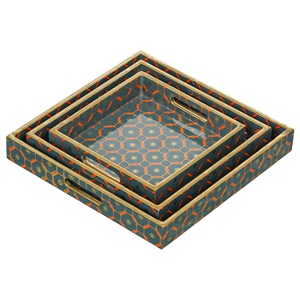 Bandeja Decorativa de Madera Maciza de Alta Demanda, Decoración para el Hogar, Bandeja Decorativa para Servir Alimentos y Pasteles para Bodas, Bandejas de Madera de Lujo - Product Image 3