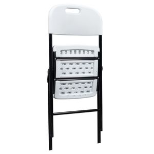 Set di 4 Sedie Pieghevoli da Giardino in Plastica Bianca 47*54*84cm, Impilabili, in Resina e Metallo per Eventi Sportivi all'Aperto e Appartamenti - Product Image 4