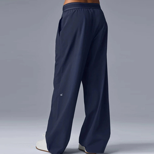 Men's Mid-Waisted Wide-Leg Canvas Cargo Sweatpants | Quick Dry <b>Waterproof</b> Fitness Sports <b>Trousers</b> for Pilates Gym Running - Product Image 2