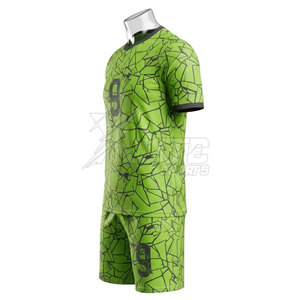 ชุดกีฬาฟุตบอลสำหรับฝึกซ้อม คลับสปอร์ตแวร์ พิมพ์ลายเสื้อและกางเกงขาสั้น ไซส์ใหญ่สำหรับผู้ใหญ่ ระบายอากาศได้ดี ซับเหงื่อ เหมาะสำหรับการฝึกซ้อม MOQ ต่ำ - Product Image 4