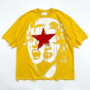 T-shirt vintage délavé à col rond, streetwear urbain, coupe oversize, motif graphique personnalisé, manches courtes, en coton tricoté, épaules tombantes, coupe carrée - Product Image 1