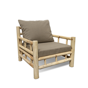 Gubuk Bali Scandinavian Modern 1-Seater Teak <b>Inflatable</b> <b>Sofa</b> Eco-Friendly Rectangular 75x85x75mm for Living Room - Product Image 1