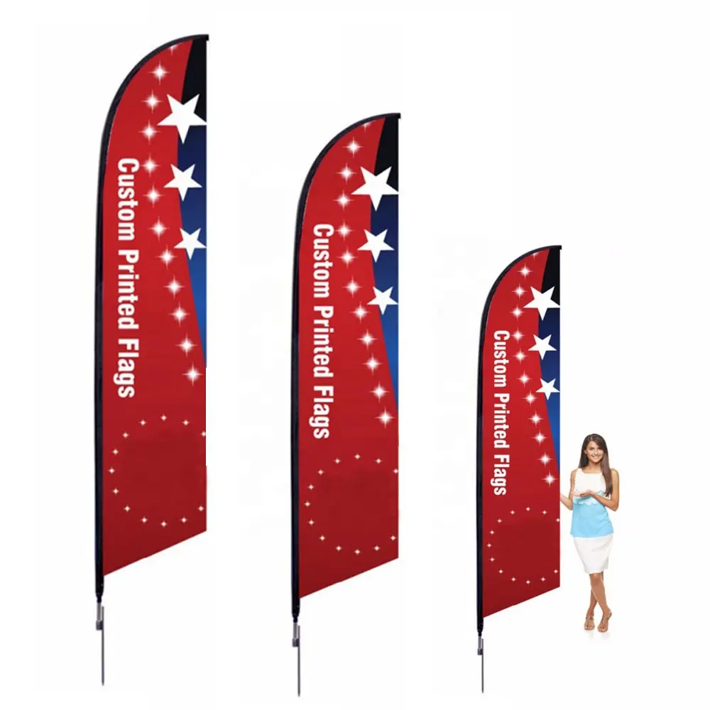 Marketing Promotion Feather Flying Flags Banner Benutzer definierte Werbung Beach Flags