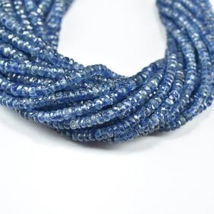 Natural Indigo Blue Kyanite Faceted Rondelle Gemstone <b>Beads</b> 3-5MM Loose Kyanite <b>Stone</b> <b>Beads</b> For Jewelry Making Wholesale Bulk - Product Image 3
