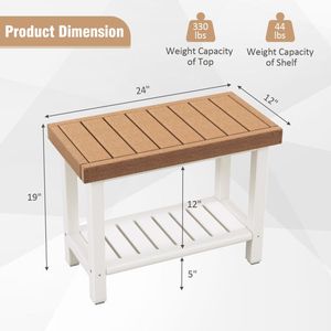 Sedia da doccia a 2 livelli in HDPE resistente con ripiano portaoggetti e piedini antiscivolo per vasche da bagno e sedute - Product Image 6
