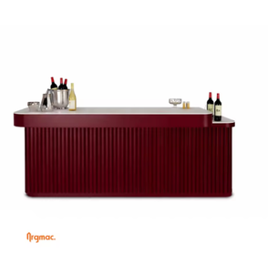 Comptoir de bar contemporain de luxe Baron 8x2 pieds avec plateau en pierre de qualité supérieure pour la maison, les hôtels et les espaces de divertissement - Product Image 2
