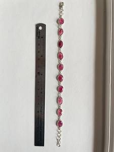 Pink Tourmaline <b>Bracelet</b> 925 Sterling <b>Silver</b> Natural Gemstone Jewelry For Women Elegant Minimal Gift <b>Bracelet</b> - Product Image 5