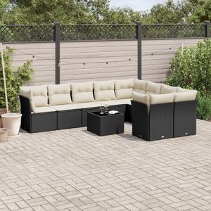 Ensemble de canapés de jardin blanc crème et noir - Product Image 1