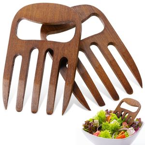 Premium Quality Wooden Salad Tossing Tool Natural Solid Wood Salad Mixer for Kitchen Accessories - Product Image 1