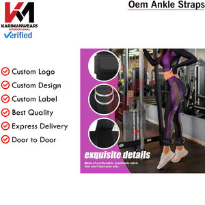 Sangles de cheville professionnelles en gros, renforcées, à double couture pour l'haltérophilie, personnalisables, accessoires de fitness - Product Image 5