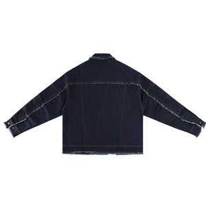 Denim Hooded Men Full Sleeve Washed <b>Jeans</b> <b>Button</b> Up Coat Vintage Streetwear Slim Fit Denim Hooded Jacket for Men - Product Image 3