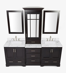 Gabinete de Baño OEM Mary de 85 Pulgadas con Doble Lavabo, Solo 3 Opciones de Acabado, Directo de Fábrica en Vietnam - Product Image 5
