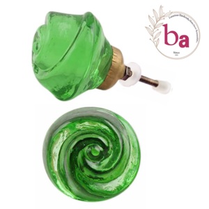 Emerald Green <b>Ceramic</b> Rose Industrial Design Cabinet <b>Knob</b> and Furniture Handle for Kitchen Bedroom Drawer Pulls - Product Image 4