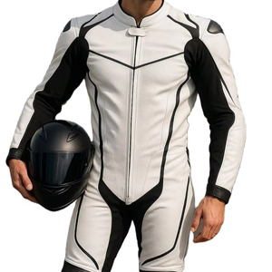 Traje de Motociclismo Deportivo Unisex de Alta Resistencia Personalizado, Hecho de Cuero Genuino Premium, Manga Larga, Costuras Reforzadas de Seguridad - Product Image 1