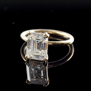 925 <b>Silver</b> 9K 10K 14K 18K Gold GRA Certified <b>Emerald</b> Cut Loose Moissanite Diamond VVS Engagement Wedding <b>Ring</b> For Unisex - Product Image 3