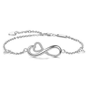 Bracelet en argent 925 classique discret et minimaliste avec un design en forme de symbole infini, adapté aux femmes fashionistas - Product Image 3