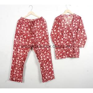 Conjunto de Pijama de Manga Larga con Cuello en V 100% Algodón Puro, Suave, Transpirable y Lavable a Máquina - Product Image 5