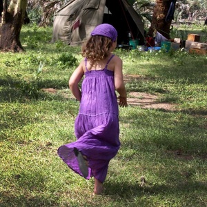 Summer Vacation Beach Bohemian Girl's Purple Summer Sleeveless Floor Length With Loose Fit &Adjustable Strap Made By Soft Cotton - Product Image 4