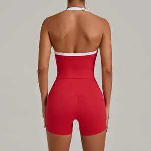 Ensemble Athlétique d'Été Personnalisé en Gros : Soutien-Gorge de Sport Dos Nu à Col Halter et Jupe de Golf/Tennis Taille en V avec Short Intégré - Product Image 6