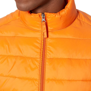 Custom Designed Men's Lightweight Canvas Puffer <b>Jacket</b> Stand Collar Hooded Windproof High Street Style <b>Winter</b> Coat Made Recycled - Product Image 4