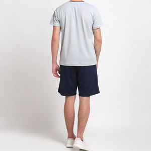 Conjunto de 2 Piezas de Ropa Deportiva para Hombre, Transpirable, Camiseta y Pantalones Cortos de Manga Corta de Algodón para Verano - Product Image 1