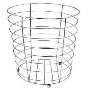 Stainless Steel Laundry Basket Chrome Finishing Silver Colour Wire Storage Basket With Legs Handmade Large Size