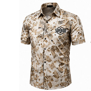 Camisa de Hombre con Estampado Abstracto, Tela de Primera Calidad, Ligera, Corte Moderno y Regular para Uso Diario y de Fin de Semana - Product Image 1