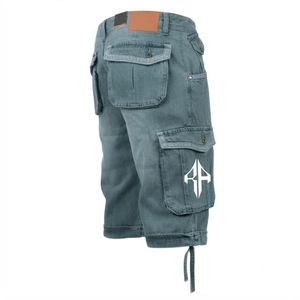 Pantalones Cortos de Mezclilla para Hombre, de Alta Calidad, con Estampado de Serigrafía, Estilo Jeans, de Pierna Ancha, Material Spandex/Poliéster - Product Image 6