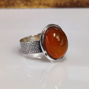 Carnelian Gemstone <b>Ring</b> Handmade Boho Jewelry Natural Orange Stone <b>Statement</b> <b>Ring</b> Gift for Her - Product Image 2