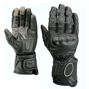Gants longs pour moto à écran tactile en cuir véritable, pour moto/sport, protection pour hommes, motards de rue, course - Product Image 4