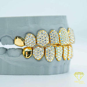 Grillz en argent sterling S925 sans bordure avec moissanite, style hip-hop, luxe, personnalisé, bijoux dentaires tendance - Product Image 5