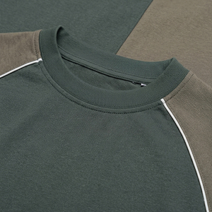 Custom Panel Piping Heavyweight Cotton T <b>Shirts</b> Men Oversized Streetwear Regular Fit Quick Dry Anti-Wrinkle Short Sleeve Bulk - Product Image 4