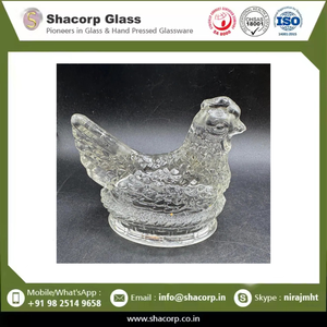 Figurine de poule sur nid en verre d'inspiration vintage pour armoires décoratives et accents d'intérieur - Product Image 6