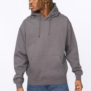 Sudadera con Capucha para Hombre, Color Sólido, Corte Holgado, Informal, para Otoño, con Bolsillos, Forro de Algodón Tejido, Transpirable, con Logotipo Frontal - Product Image 4