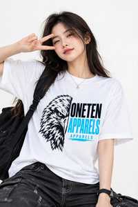 เสื้อยืดผู้หญิงฤดูร้อน สีกรมท่า ผ้าฝ้ายนุ่ม สวมใส่สบาย แขนสั้น ระบายอากาศได้ดี คุณภาพสูง ปรับแต่งได้ พิมพ์ลายสกรีน คอกลม - Product Image 5