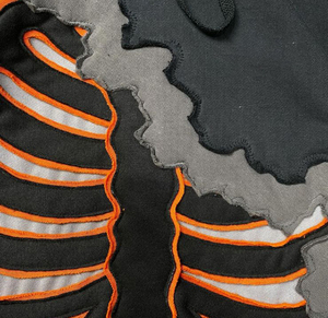 Sweat à capuche pour homme effet vieilli avec broderie en fil de satin, en coton épais - Product Image 6