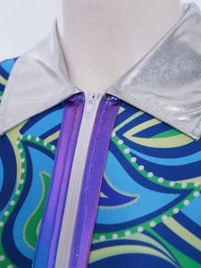 ชุดเต้นรำสำหรับผู้หญิงสไตล์ดิสโก้ยุค 70 ชุดรอมเปอร์ขายาวสีเมทัลลิกสำหรับงานปาร์ตี้ คลับ งานอีเว้นท์ธีมต่างๆ ทำจากผ้าสแปนเด็กซ์ - Product Image 3