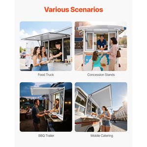 Finestra di Servizio in Lega di Alluminio 60x36 Pollici per Food Truck, Angolo di 85 Gradi, con 4 Pannelli Scorrevoli - Product Image 6