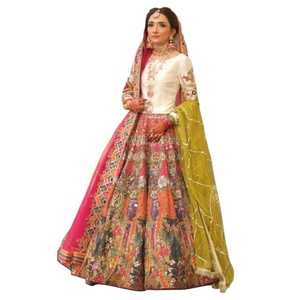Vestido de novia pakistaní Mehndi Lehnga, diseño de diseñador, con bordados elaborados, conjunto indio y pakistaní, estilo étnico, tallas personalizadas - Product Image 1