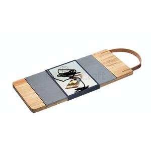 Bandeja de servir cuadrada multifuncional de madera de acacia con asa de resina y metal, bandejas para servir alimentos para bodas, restaurantes, hoteles y hogares. - Product Image 4