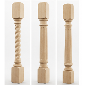 Solid Wood Table Legs 5x5x34.5 Inch CNC Turned Modern Furniture Legs for Dining Tables Kitchen Islands-Hospital Outdoor Use - Product Image 1