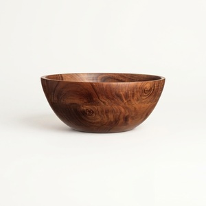 Bol décoratif moderne de luxe en bois de manguier fait main, design à grain unique, centre de table, bol à soupe en bois durable - Product Image 2