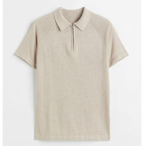 Summer Polyester Cotton Men's Casual Fashion Zipper <b>Polo</b> Shirts <b>Zip</b> <b>Up</b> T Shirt Golf <b>Polo</b> Shirts - Product Image 1