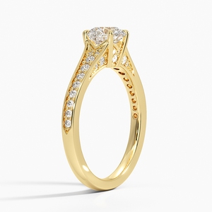 Bague de fiançailles romantique en or avec pierre de style diamant étincelant, bijoux de mariage pour femmes - Product Image 1