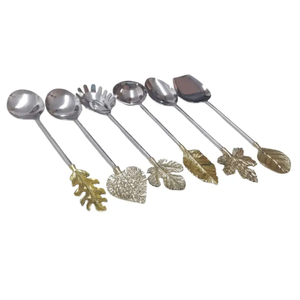 Autumn Leaf <b>Serving</b> <b>Spoon</b> Cutlery Decorative Metal <b>Serving</b> <b>Spoons</b> for Dining Table Kitchen Gifting - Product Image 3