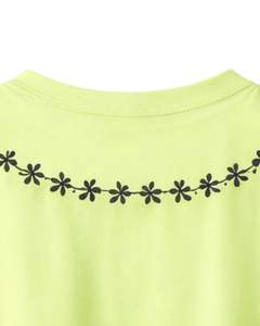Camiseta Corta Verde Lima para Mujer, Estampado Floral, Manga Corta, Informal, Mezcla de Algodón Suave, Top de Verano para Mujer, Venta al Por Mayor - Product Image 6