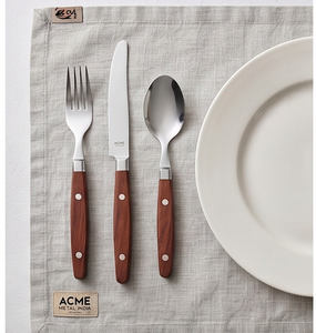 Ensemble de couverts élégants avec manche en bois, acier inoxydable poli miroir, pour la maison, la cuisine, la salle à manger, les restaurants et les occasions spéciales - Product Image 3