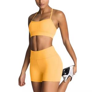 Yoga Set 2 Piece Recycled Fabric <b>Racerback</b> Sports <b>Bra</b> Women Breathable Gym Activewear Fitness Workout Clothing - Product Image 4