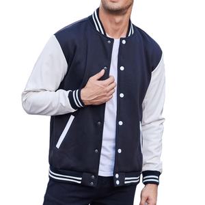 OEM de fábrica al por mayor de encargo de los hombres casuales de estilo de la calle de cuero bombardero y chaquetas del equipo universitario para la temporada de invierno - Product Image 2